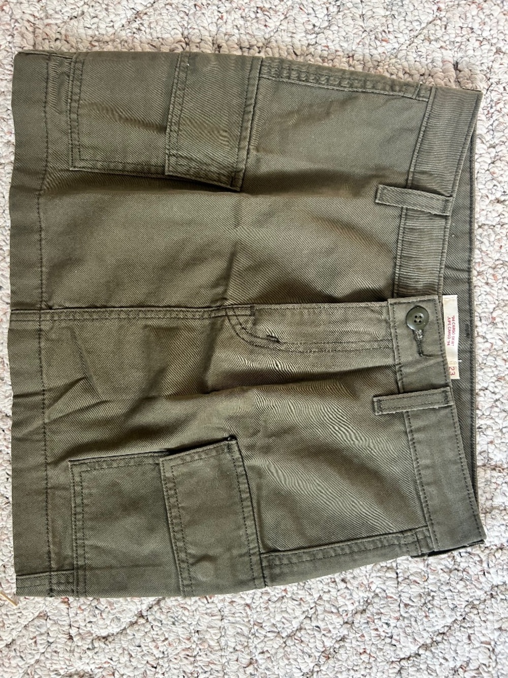 Levi’s Utility Cargo Mini Mid Rise Skirt Green 23 Gorpcore Indie Sleaze Y2K
